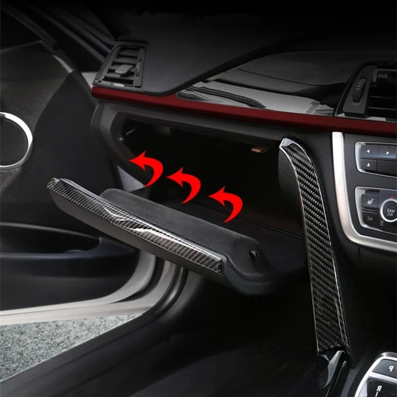 Carbon Fiber Car Co-pilot Panel Decoration Cover Trim Glove Box Switch Frame Sticker For BMW F30 f32 f34 Interior Accessories