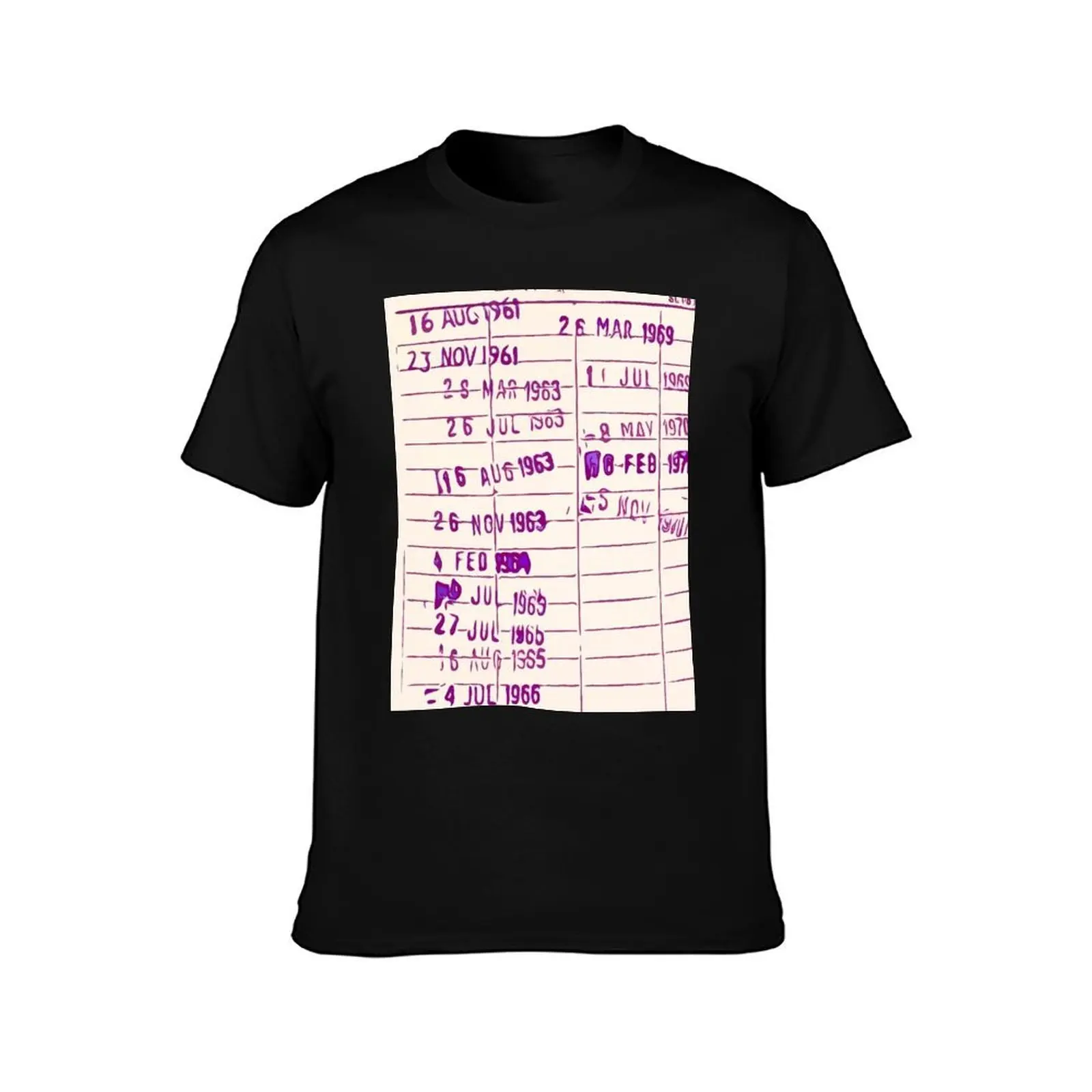 Library Borrower Card T-Shirt Plus Size Loose Short Sleeve Top T-Shirt