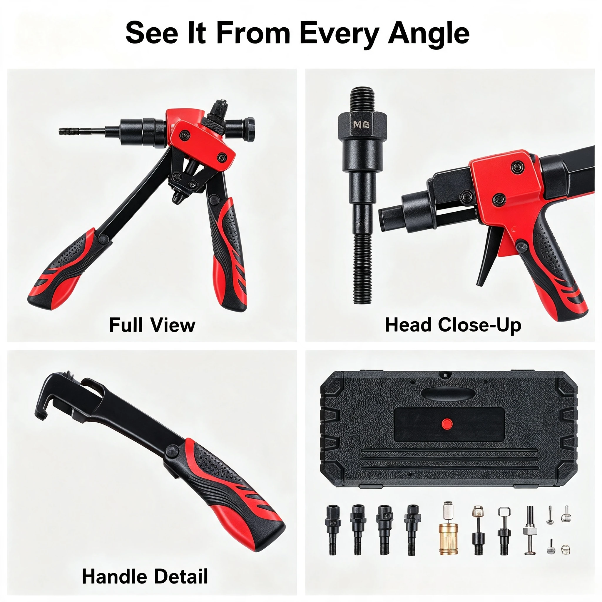 Household small rivet gun, nail pliers, auto repair hardware tools, manual rivet nut gun combination tool set