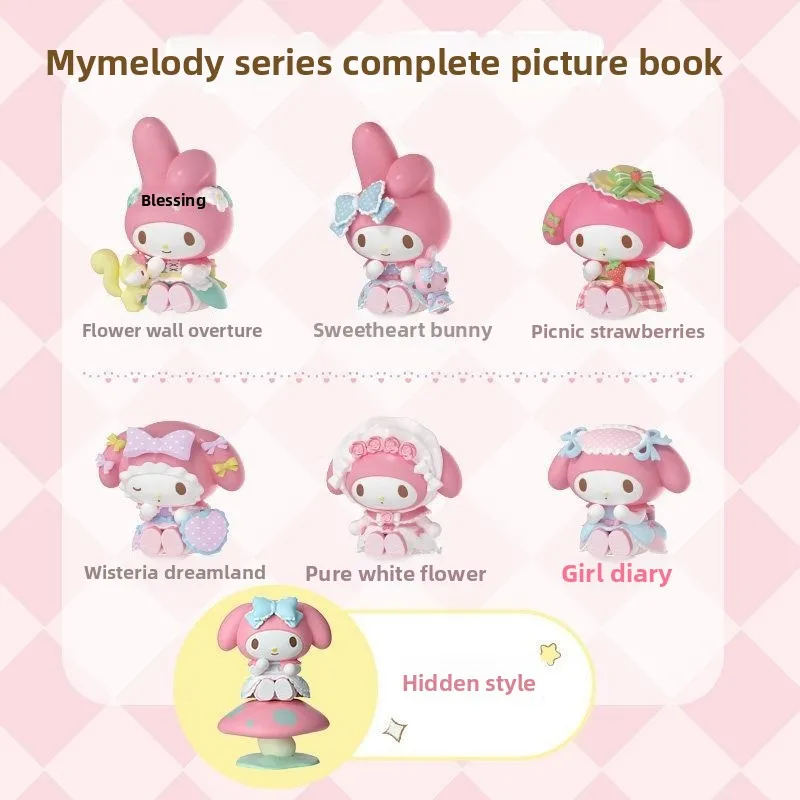 Sanrio family genuine cartoon cute and beautiful Melody Secret Forest Tea Party series blind box ornaments trendy toy figures view 2