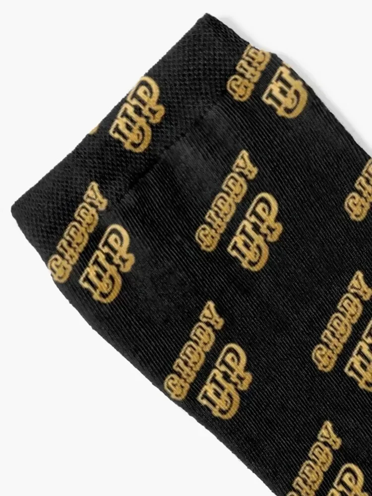 Giddy Up (Gold) - Socks gym retro Rugby custom Woman Socks Men's
