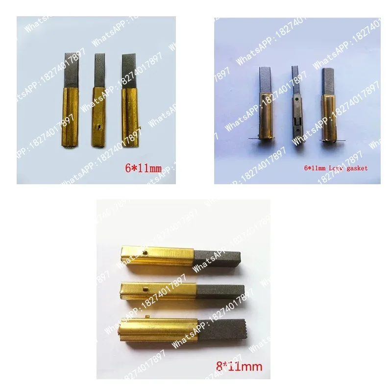 2PCS/LOT,8*11mm 6*11mm Motor Carbon Brushes with copper sleeve for vacuum cleaner, High quality !