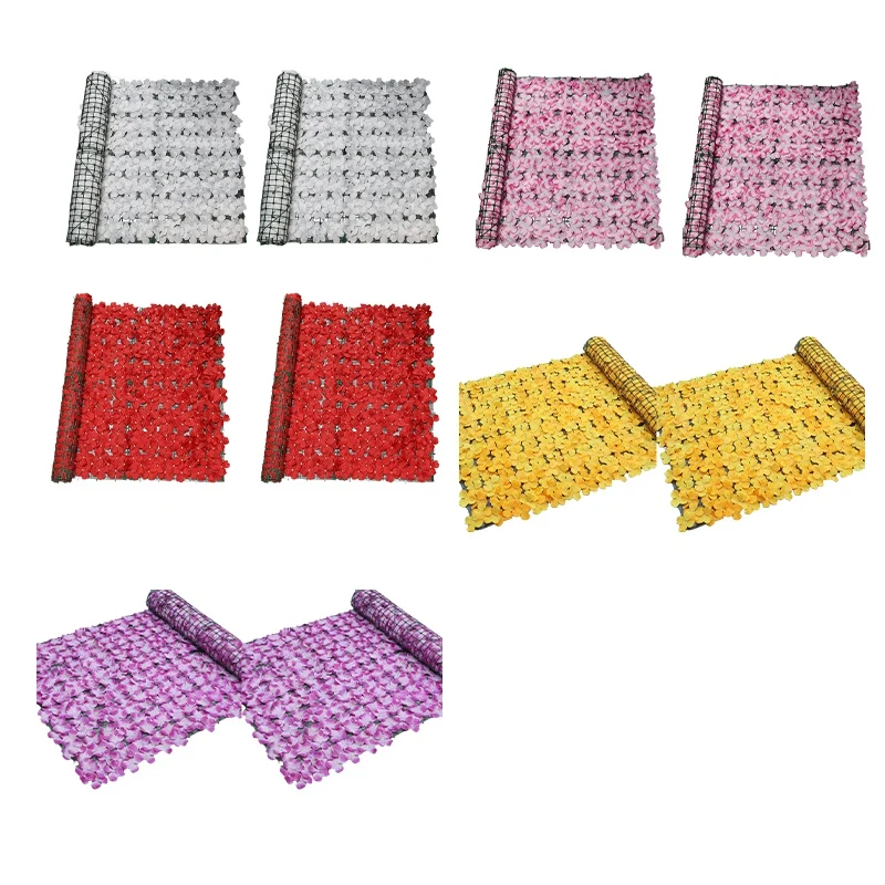 Искусственный цветочный забор, водонепроницаемые лепестки, устойчивые к УФ-излучению, украшение для свадьбы, двора, сада