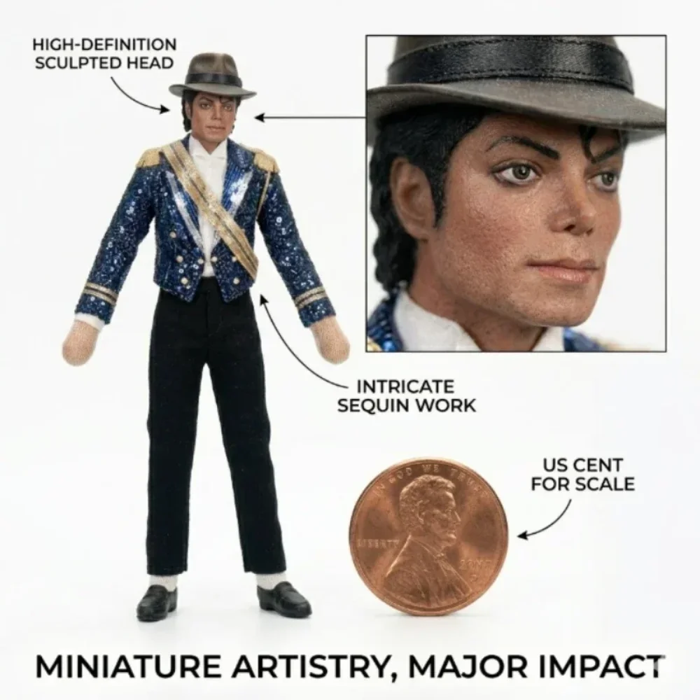 Michael Jackson Cosplay Requisiten-Puppe Plüschfigur Abstrakte Gelenkbewegliche Puppen Weiche Stoffpuppen Raumdekoration Sammlerstück Geschenk – Detail 4