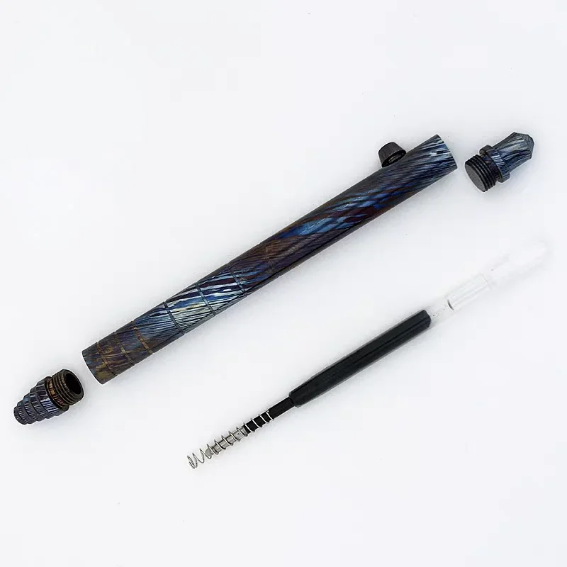 EDC Titanium Damascus Writing Pen Office Business Multi-functional Ballpoint Pen Portable Outdoor EDC Tools