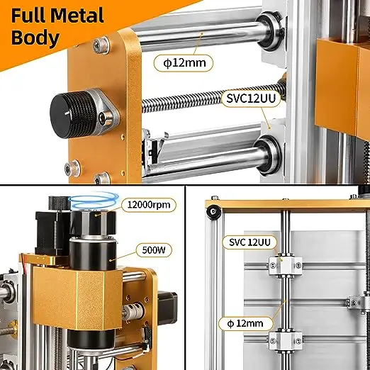 Imagem -03 - Máquina Roteadora Cnc 500w Máquina Cnc 3018 Pro Max Fresadora Totalmente Metálica para Corte de Escultura em Fibra Mdf Acrílica de Madeira