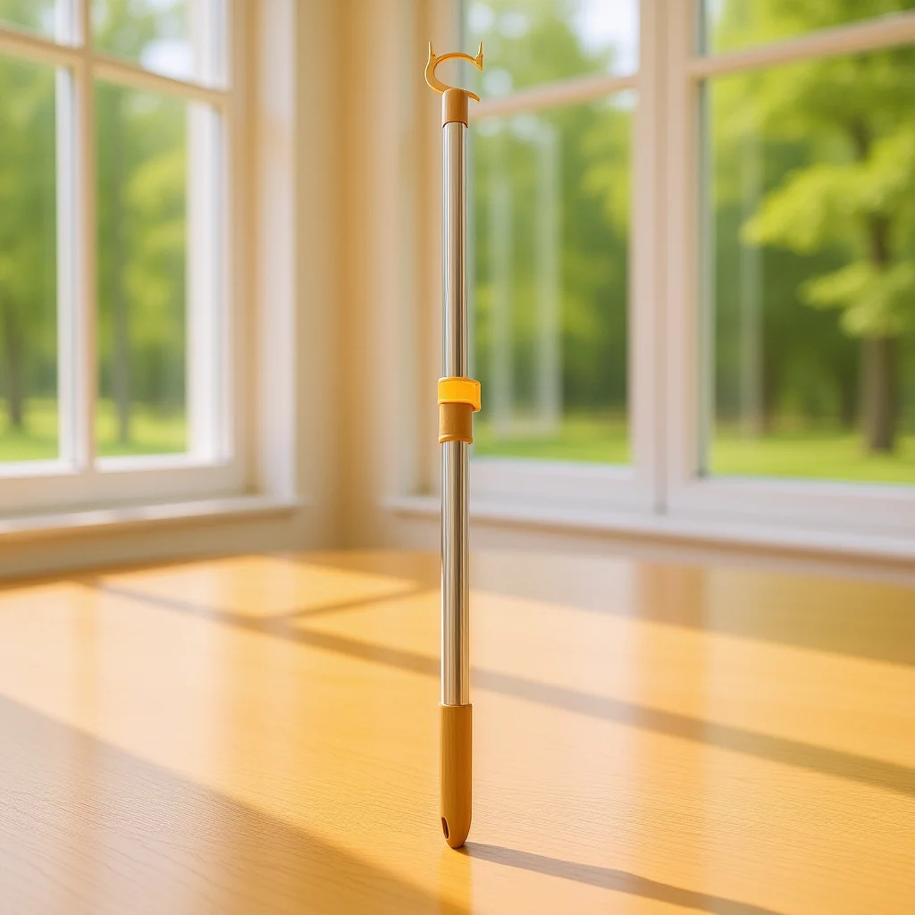 

78cm Max Adjustable Reach Clothing Pole Retractable Clothesline Rod for Closet Hanger Extension Home Use Design