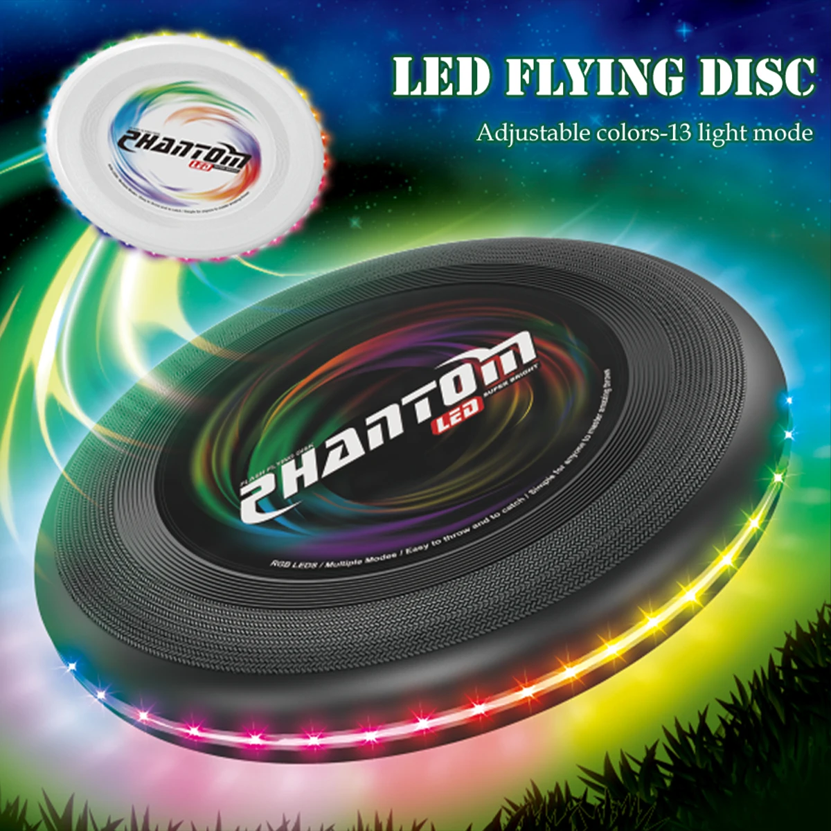 

LED Flying Disc, Noctilucence Colorful Outdoor Leisure Toys Various Lighting Changes Lightweight and Fun Sport Game Gifts