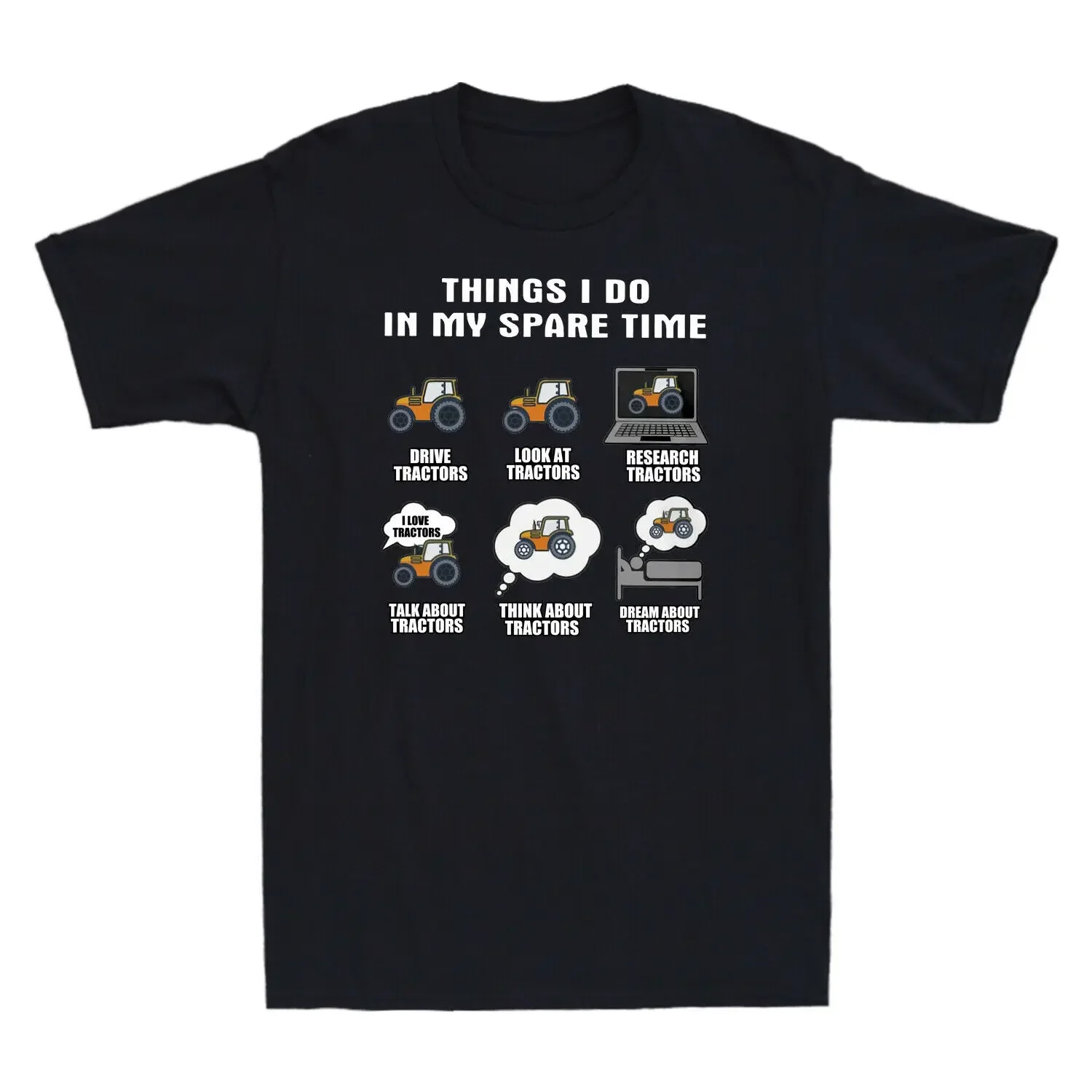 Things I Do In My Spare Time. Funny Farm Farmer Tractor T-Shirt. Summer Cotton Short Sleeve O-Neck Mens T Shirt New S-3XL