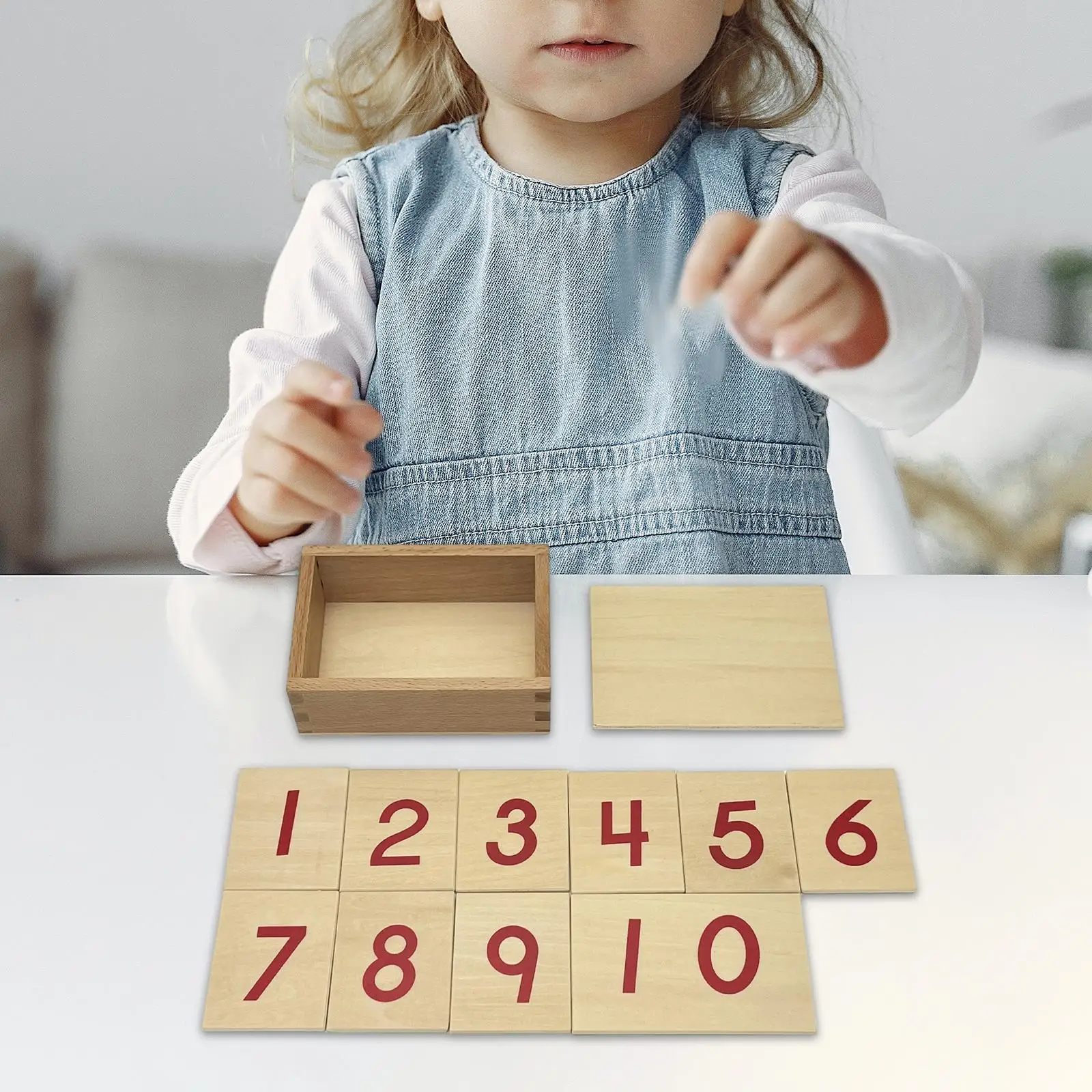 Houten Cijferkaarten Veilig Montessori Materialen Klein Aantal Kaarten Voor Elementaire Wiskunde