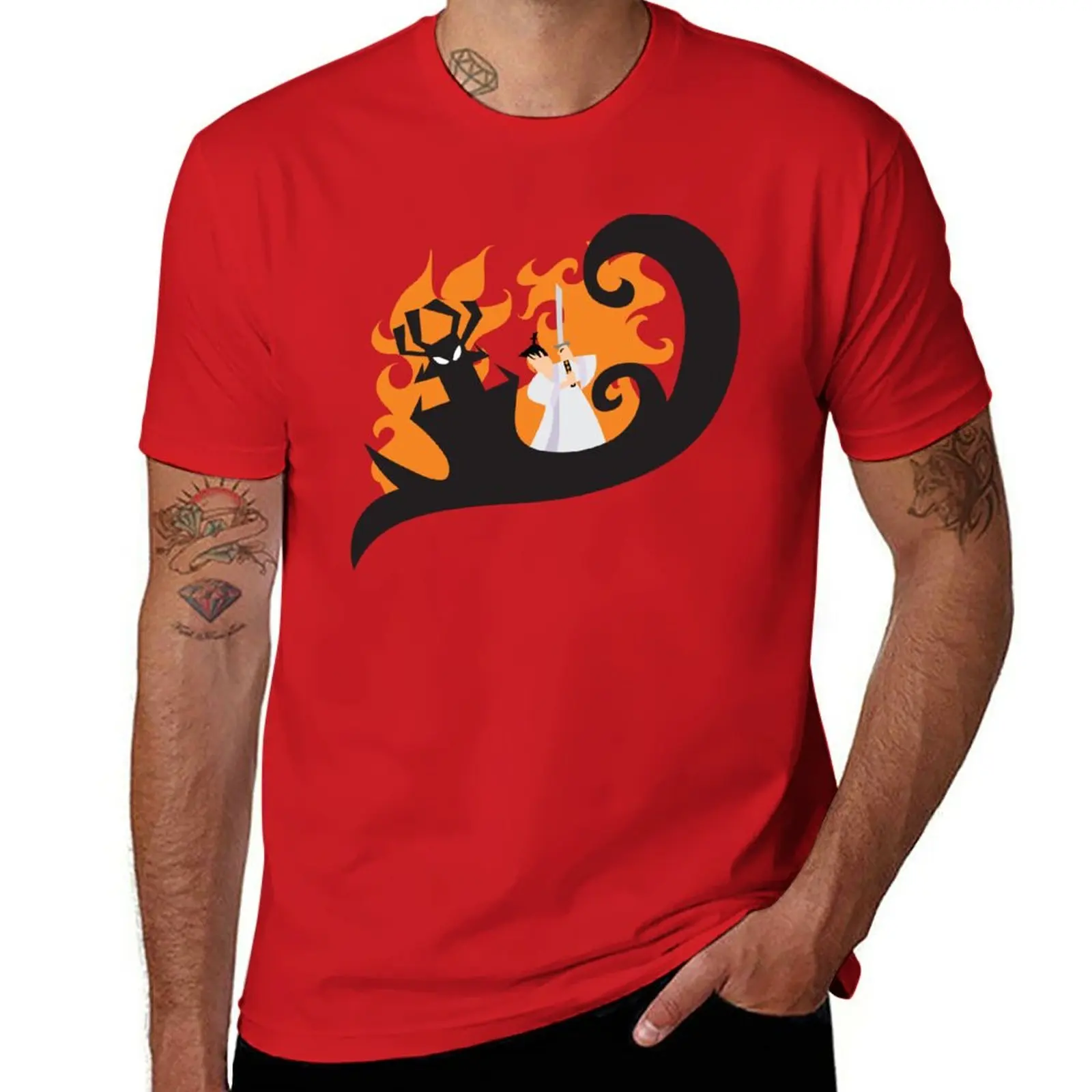 

New Samurai Jack and Aku T-Shirt plus size tops quick drying shirt t shirts men