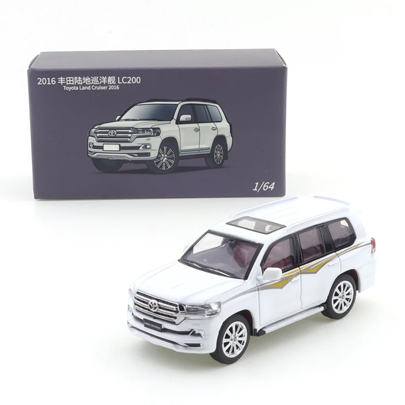 JKM1/64 Toyota Land Cruiser 2016 LC200 Vehicle Diecast Automotive Model Ornaments Cas Toys Gift Decorations