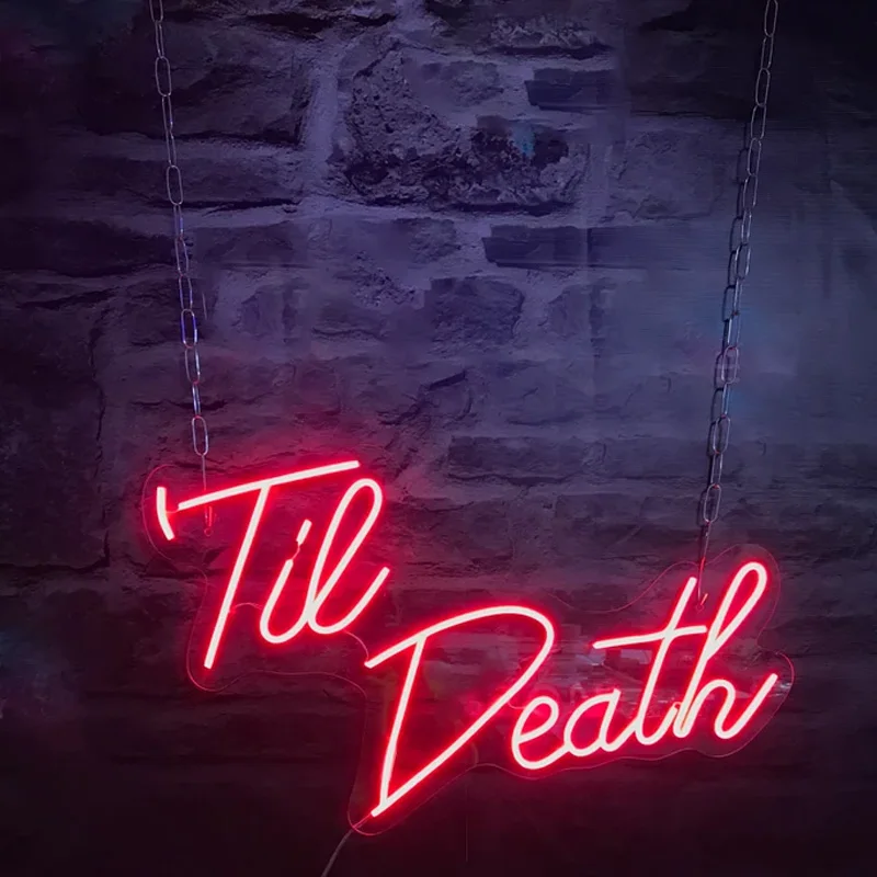 Til Death Neon Sign  Custom Decorative Wedding Party Till Death Valentine's Day Decor for Wedding Proposal Decoration Neon