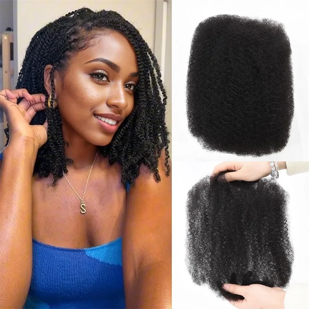

50g Afro Kinky Human Hair Bulk For Dreadlocks Extensions Repair Locs Afro Twist Braids Kinky Curly Human Hair Bundles No Weft