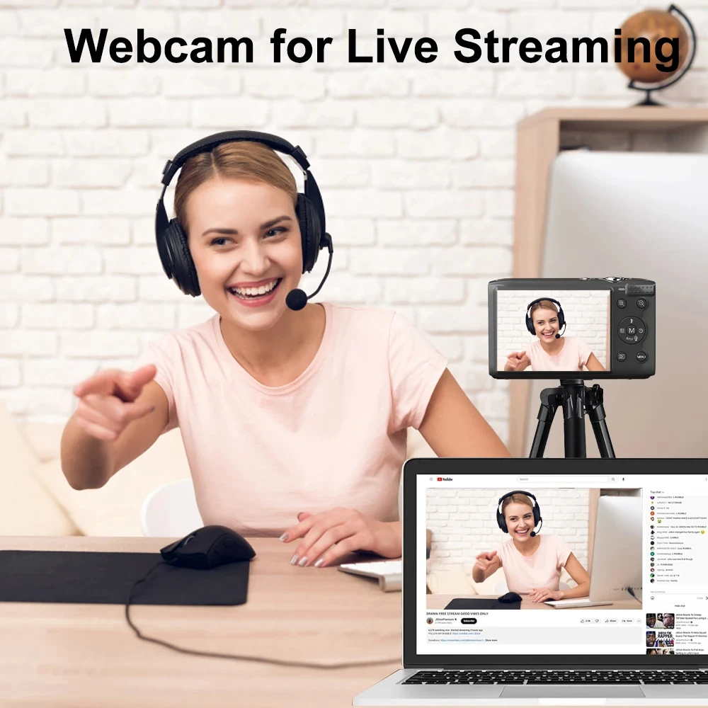 كاميرا رقمية 5K 2.8 بوصة HD كاميرات قابلة للشحن مع كاميرا تسجيل فيديو عتيقة 16x تكبير 72 ميجابكسل كاميرات للمراهقين البالغين المبتدئين