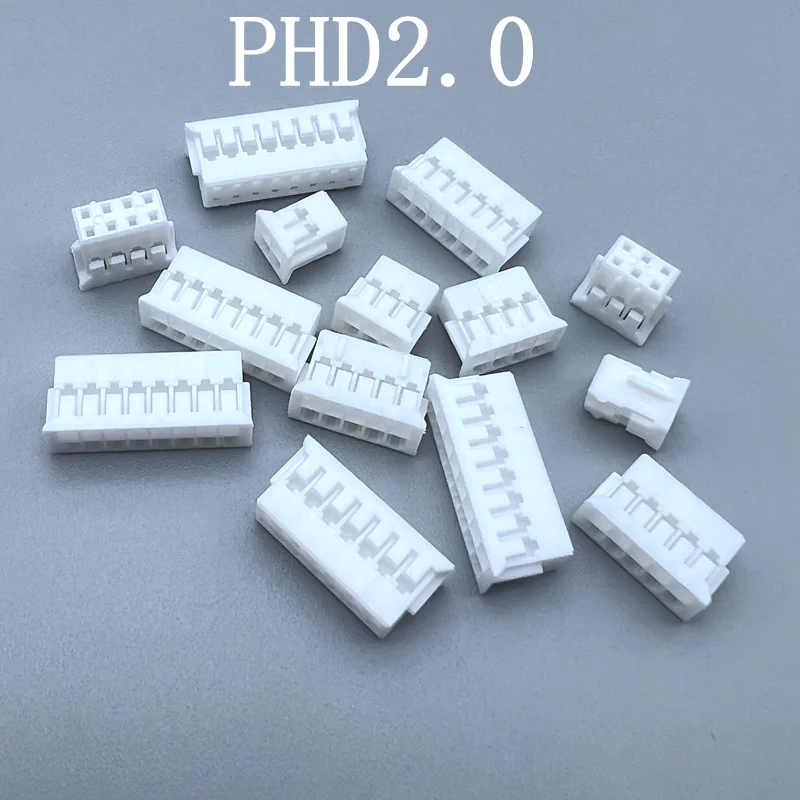 50Pcs/lot PHD 2.0mm Double Plug Connector 2.0mm Terminal Plastic Shell 2x3P 4P 5P 6P 7P 8P 10P 12P-16P