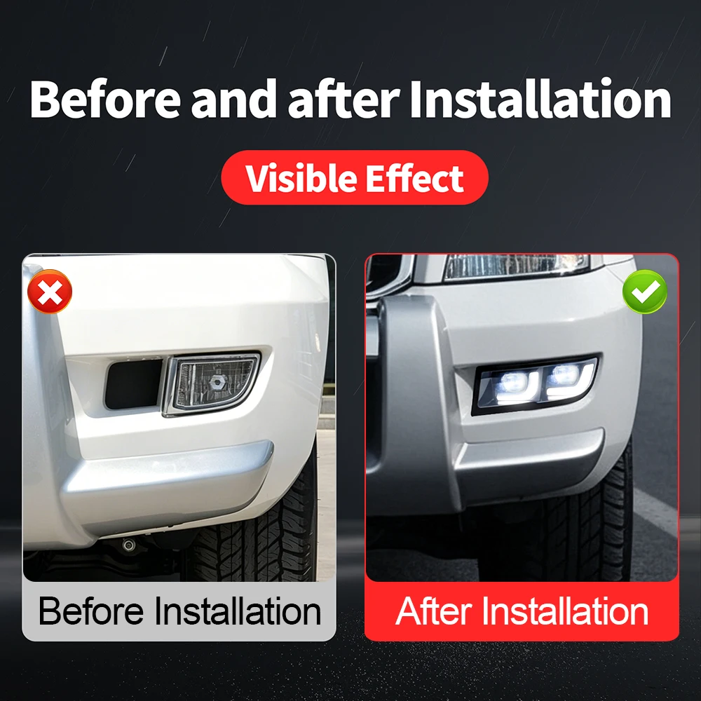 For 2003 2009 Toyota Land Cruiser Prado LC120 120 j120 LED Lens Fog Light Upgrade Replacement Car Exterior Lighting Accessories