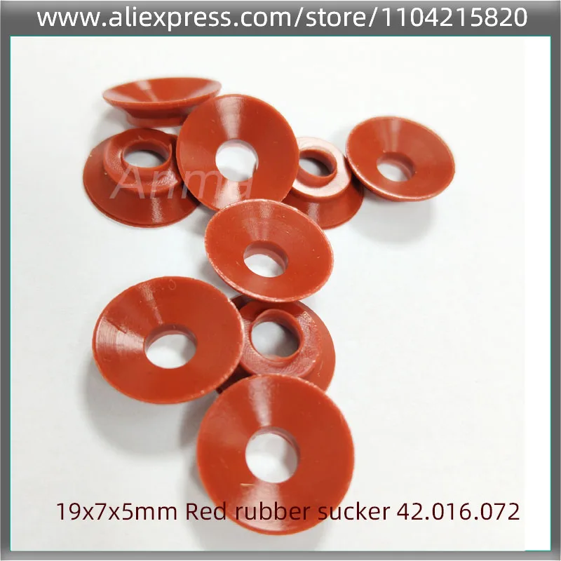 

200 штук, 19x7x5 мм, красные резиновые присоски 42.016.072/A для печатных машин GTO46 GTO52 Heidelberg