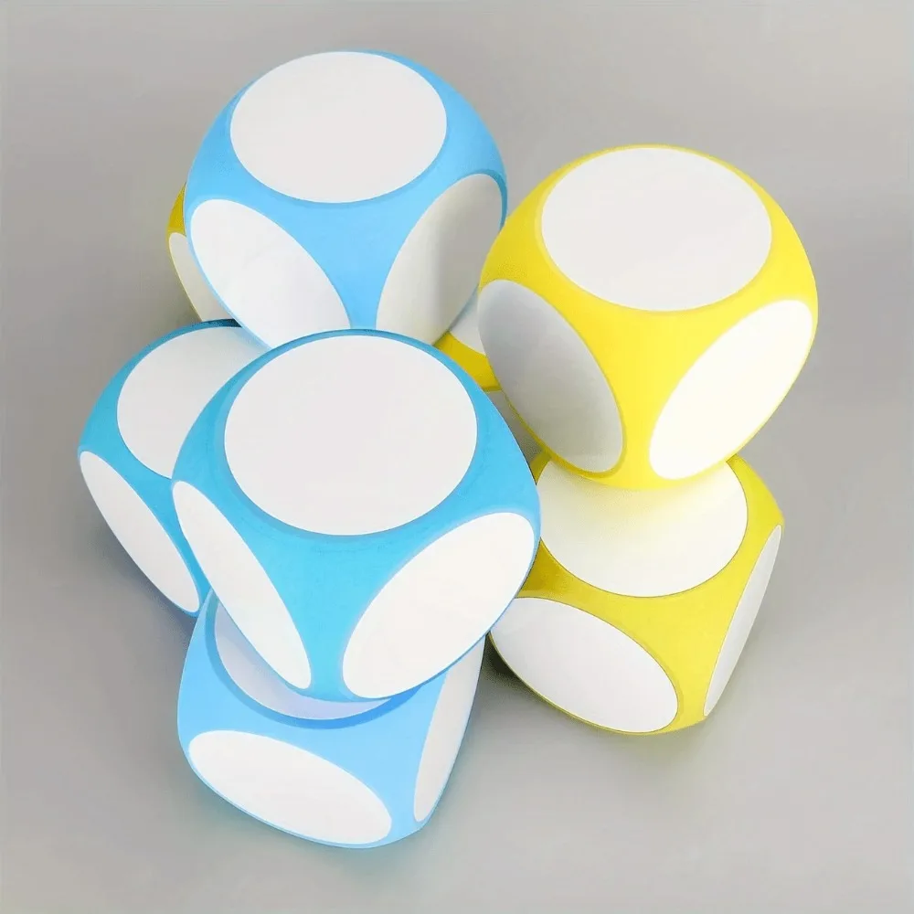 3個/セット 巨大EVAダイスセット - パーティー、教室、数学、英語用の再利用可能な書き込み&消去機能付き、ペン1本とスポンジ消しゴム1本付き