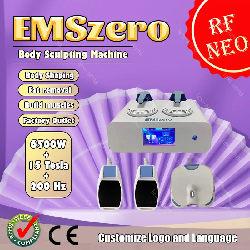 Newest EMSZERO RF Portable Fat Removal 15Tesla 6500W Weight Loss Muscle Stimulating Body Sculpt Machine For Salon Home Use