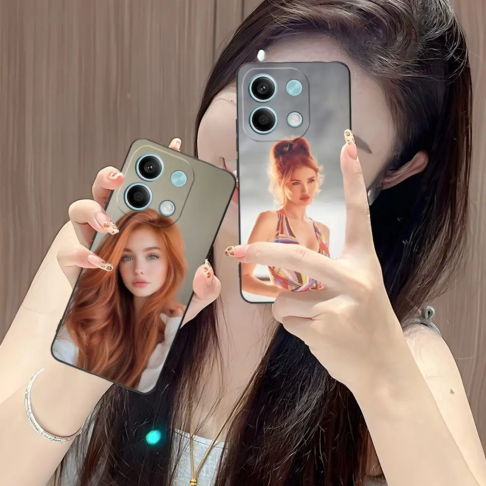 Angelina Michelle Mobile Cell Phone Case for POCO F7 F6 F5 F4 F3 F2 Pro GT C75 C71 C65 C61 C40 Pro Ultra Colorful Printing Cover