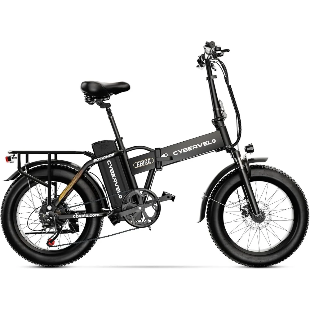 

1000W Folding Electric Bike, 48V 20AH Large Removable Battery E Bike, 30+MPH, 80 Miles Max Range, 20" Fat Tire Ebikes