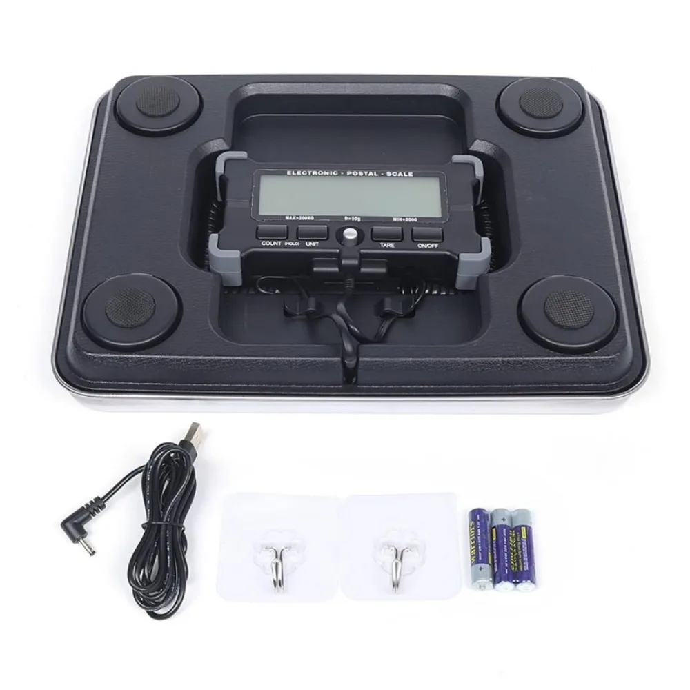 440lb Digital Shipping and Postal Scale with Heavy Duty Stainless Steel Platform Industrial Floor Scale 2 AAA Batteries Include