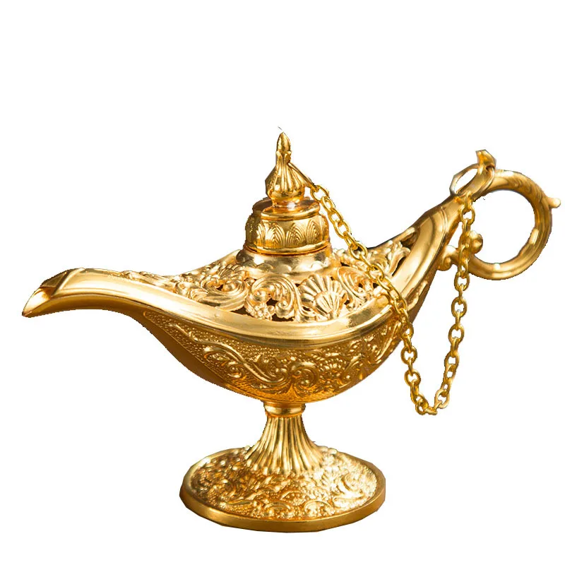 Search banner magic lamp classic metal handicrafts wishing lamp aromatherapy stove home creative ornament gifts gold and silver