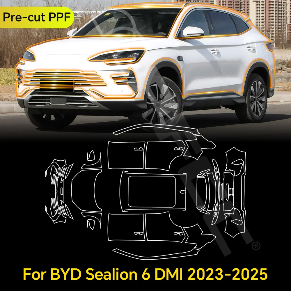 

For BYD SEALION 6 DMI 2023-2025 TPU Paint Protection Film Clear Bra Pre-cut PPF Car Body Anti-scratch Invisible Resistant Cover