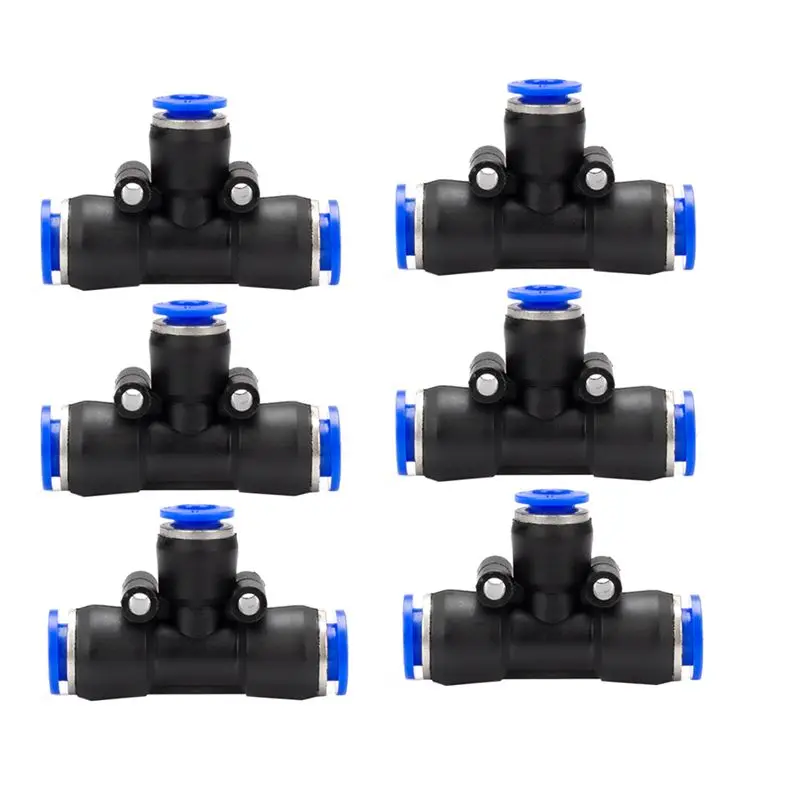 

A89X 100Pcs PEG Pneumatic Fitting Reducing Unequ Tee T Type 3-Way Lock Air Pipe Quick Into Fitting PEG8-6
