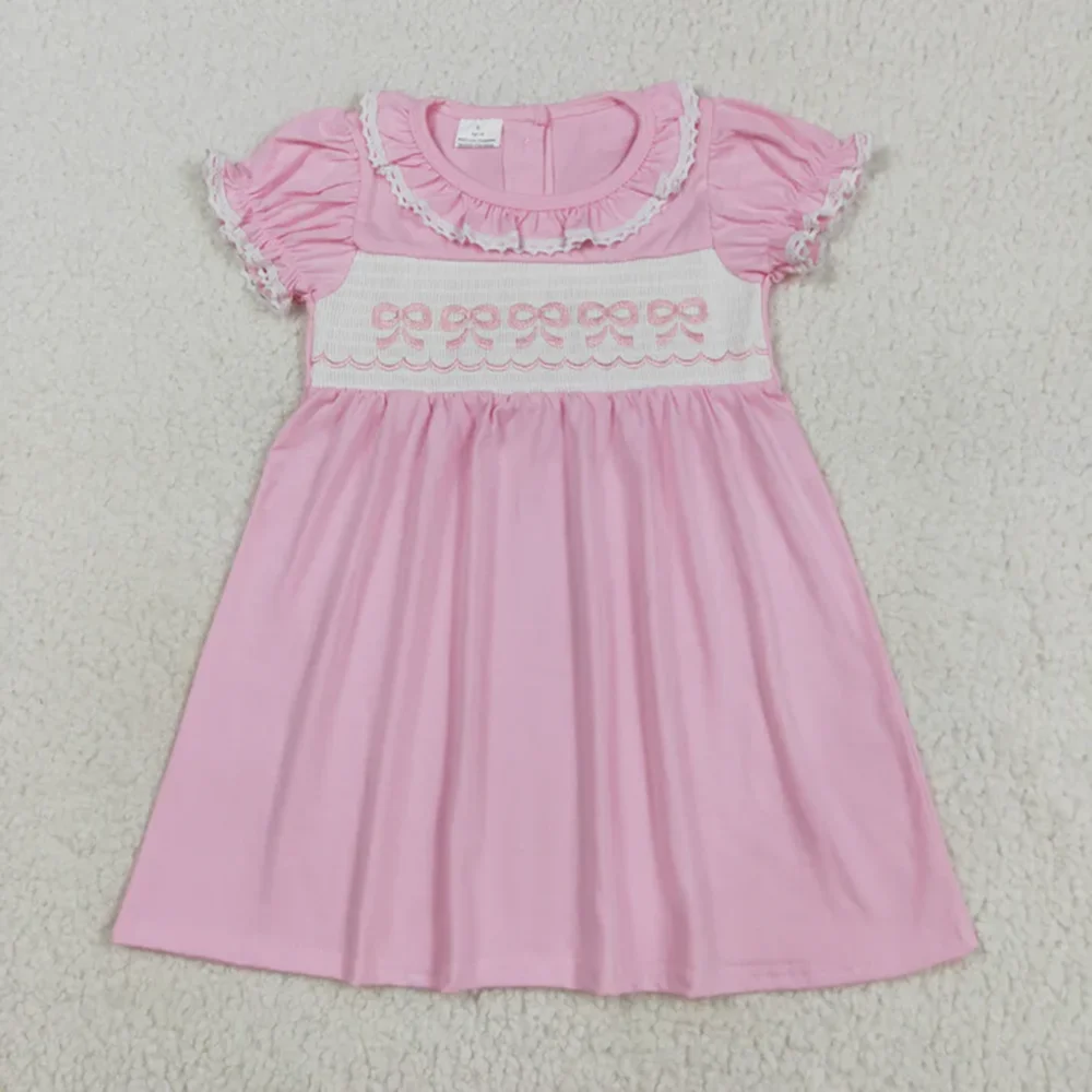 

9.12 летнее платье для маленьких девочек, платья длиной до колена с рюшами и рукавами для маленьких девочек, бантами