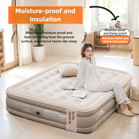 Outdoor Camping automatic Inflatable Mat Heightened Thickened Flocking Inflatable Bed Double Camping Mmat Ssend Inflatable Pump