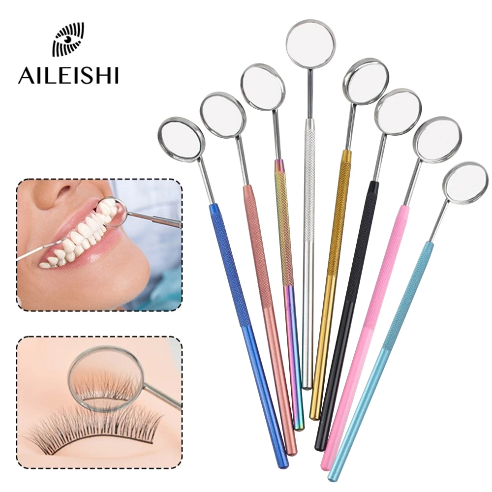 Espejo de extensión de pestañas, forma redonda, desmontable, de acero inoxidable, para levantamiento de pestañas, herramienta de belleza, suministro de accesorios, 1 Uds.