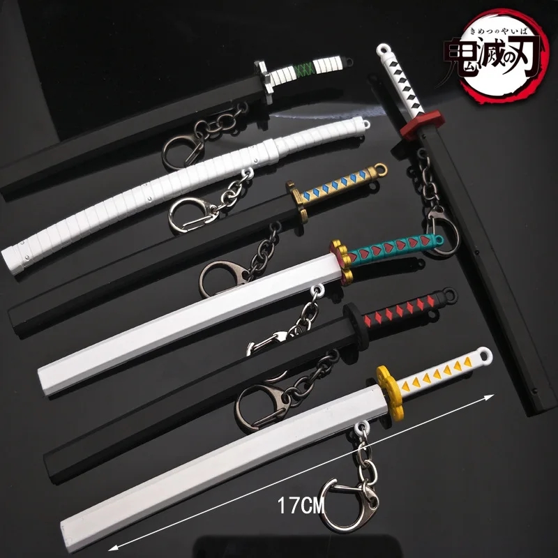 17 cm Dämonentöter Schlüsselanhänger Nichirin Schwert ‌ ‌ Modell Anime Rucksack Anhänger Schlüsselanhänger Tanjirou Zenitsu Kreatives Sammlerspielzeug Geschenk – Detail 6