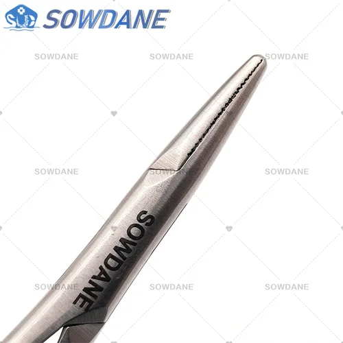 Imagen 2 del producto Alicates porta agujas Mathieu de ortodoncia Dental, punta dentada, 14cm, tipo corto, instrumento de pico de ancho medio, herramienta quirúrgica Dental