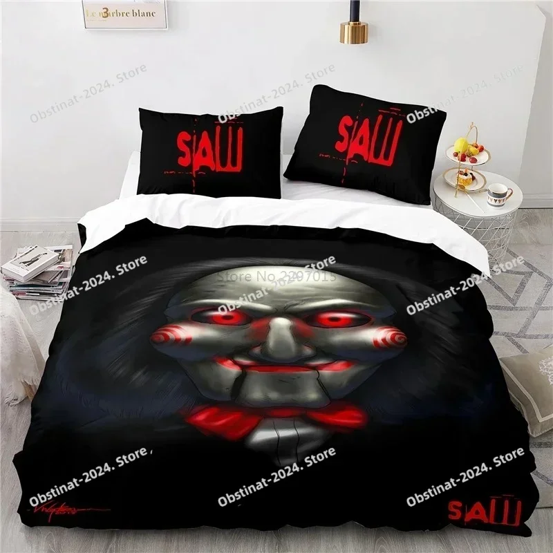 Top Horror Saw Movie Bedding Set Printed single Comforter Quilt Bed Cover Duvet Cover Pillow Case 3 Pieces Sets Kids Adult Size