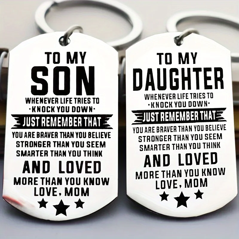 1PC Inspirational Gifts for Men Motivational Quotes Keychain To My Son To My Daughter HIJO HIJA Spanish Keychain