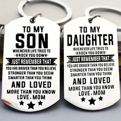 1PC Inspirational Gifts for Men Motivational Quotes Keychain To My Son To My Daughter HIJO HIJA Spanish Keychain
