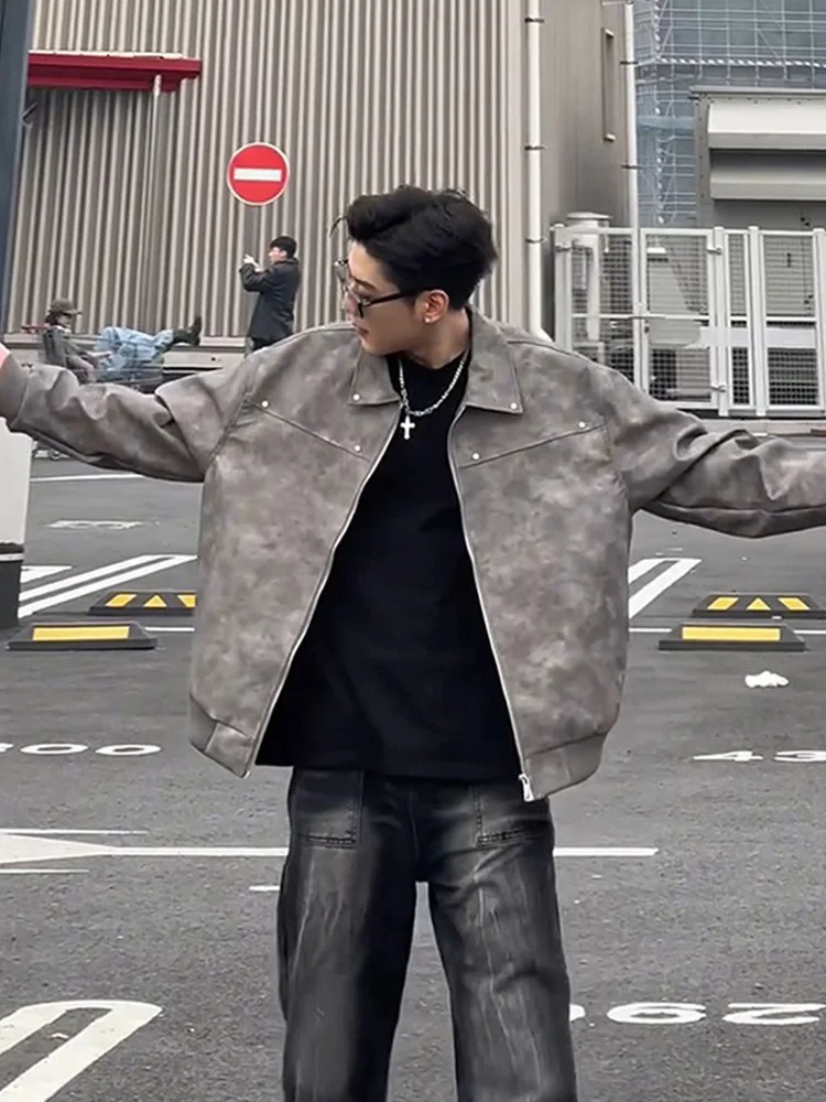 Cleanfit アメリカン スレ モーターサイクル ジャエット メンズ 春秋 オルト ベースボール コート ハオメ PU レザー アウター