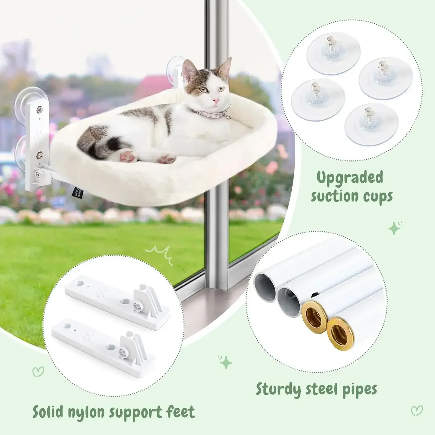Winter Cat Hammock Foldable Pet Bed with Suction Cup for Window Balcony Sunbathing Glass Hanging Pet Nest Habitat Cat Supplies view 6