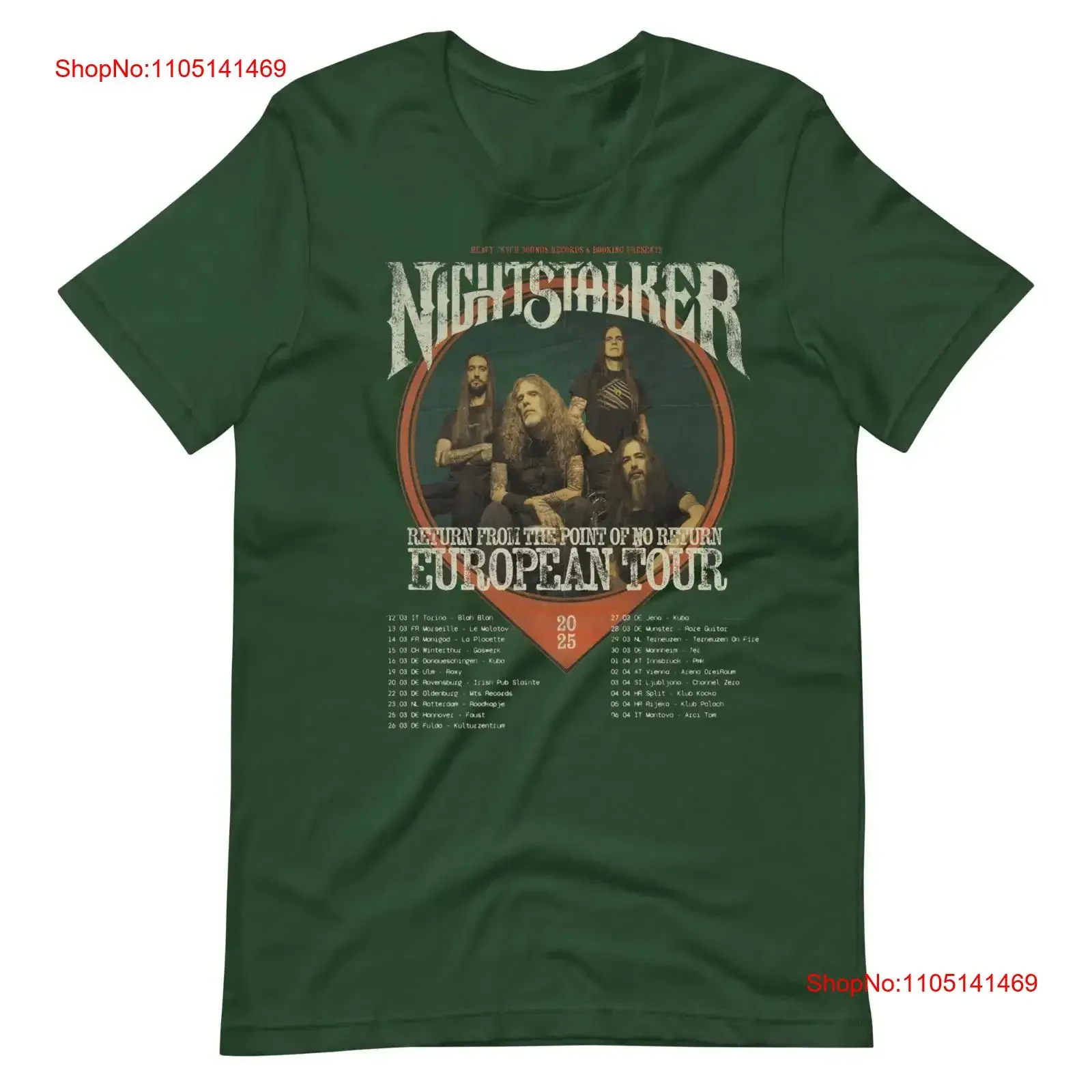 NIGHTSTALKER Return From The Point Of No Tour 2025 T shirt BF225 vintage Washed Unisex Slightly Casual Versatile Stretched