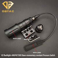Airsoft Tactical V2 White LED 1300/1000lm Hunting Weapon Flashlight With MLOK Keymod 45RM Offset Mount And Remote Switch Set