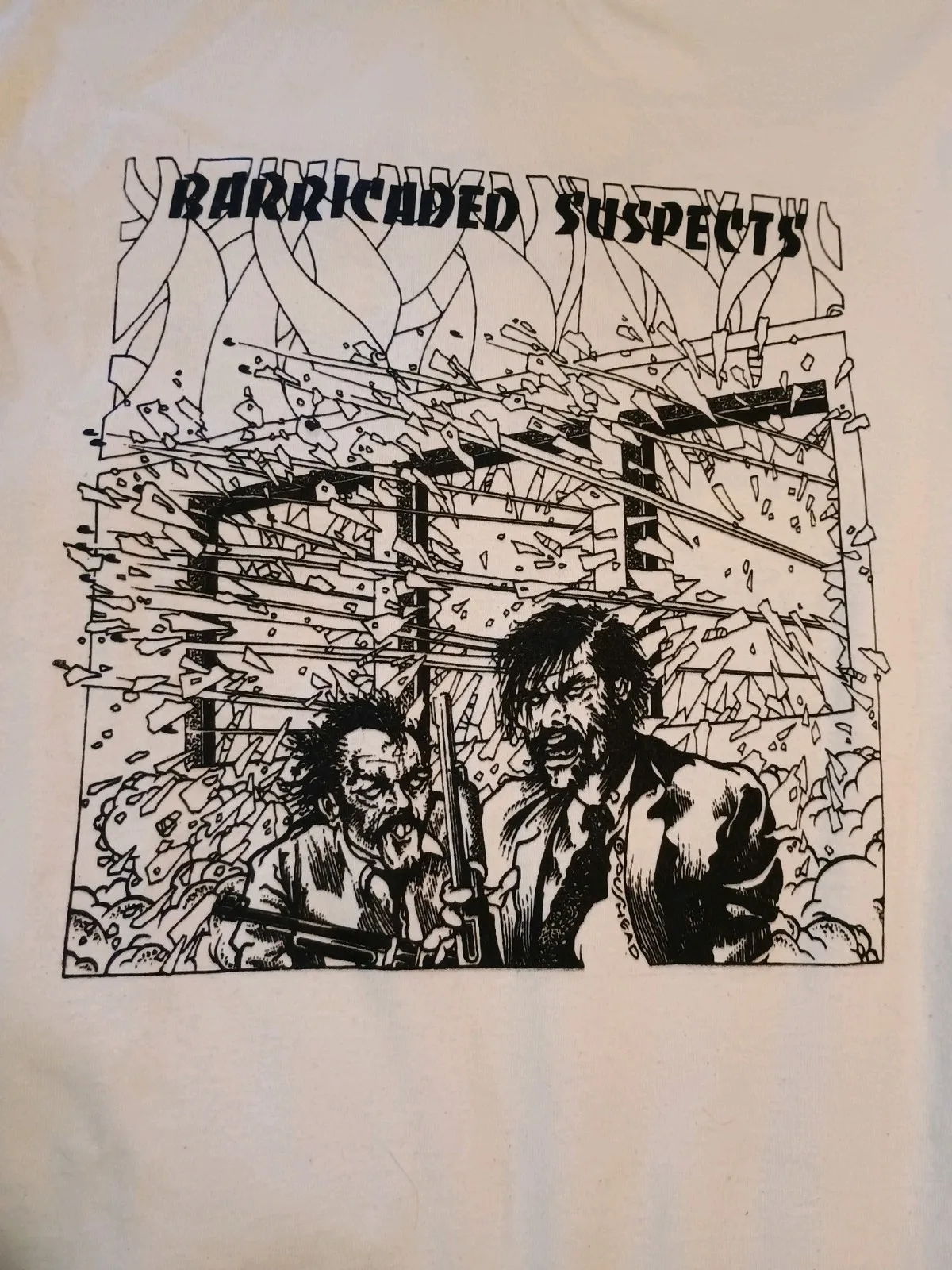 

Small Barricaded Suspects pushead T-Shirt. kbd punk Toxic Shock Septic Death