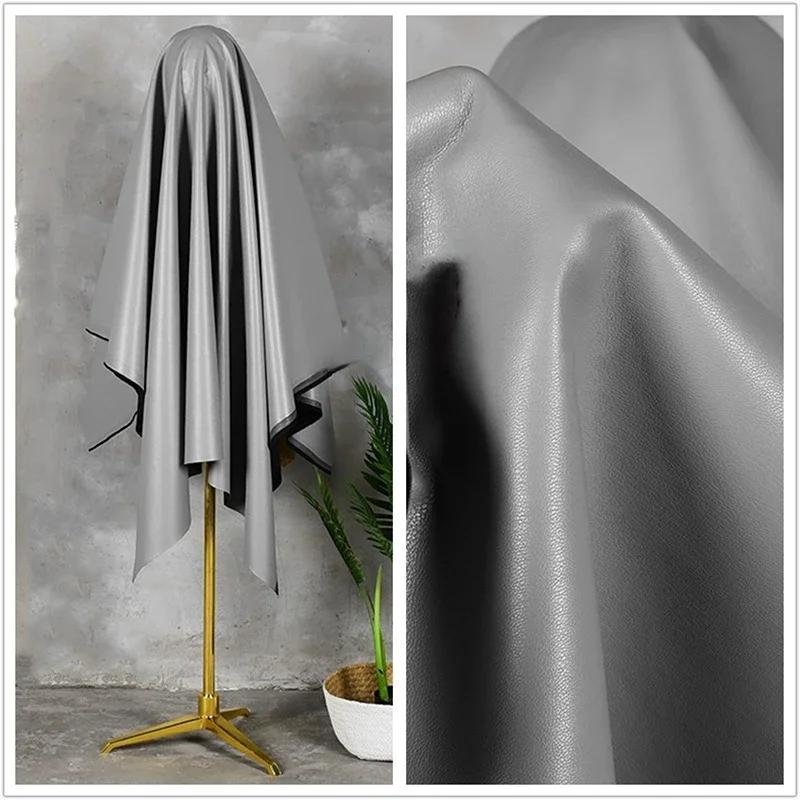 

Серая искусственная кожа, матовая мягкая кожаная ткань, водонепроницаемая ветрозащитная дизайнерская ткань, шитье своими руками на метр, материал