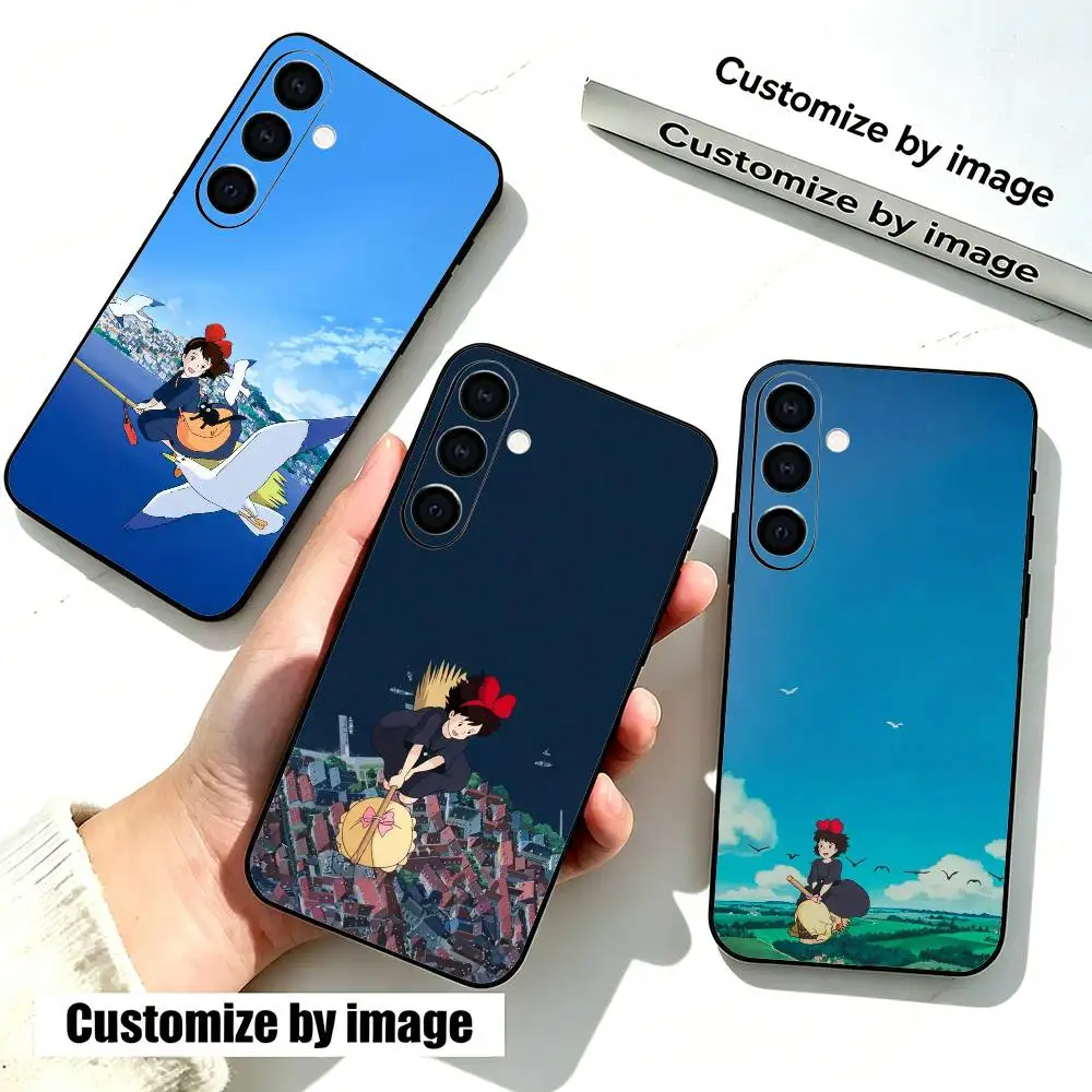 Delivery S-Service Kiki Anime  Phone Case Black Silicone Soft For Samsung Galaxy A73,A72,A71,A70,A53,A52,A51