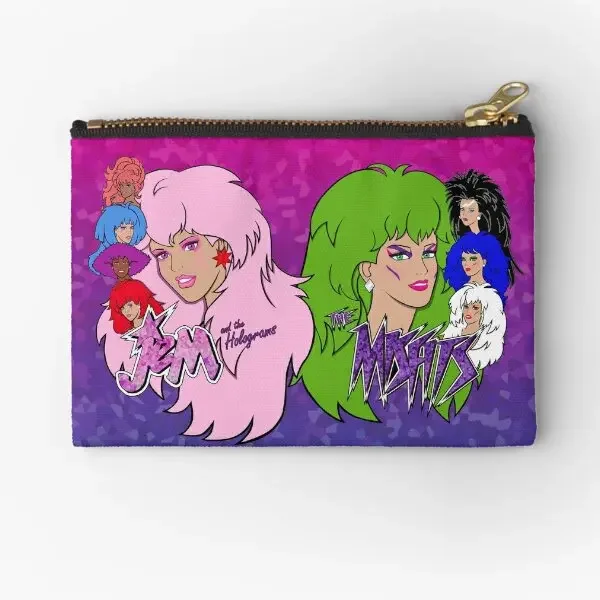 Jem And The Holograms Vs The Misfits  Zipper Pouches Small Panties Bag Pure Packaging Key Storage Pocket Women Wallet Underwear