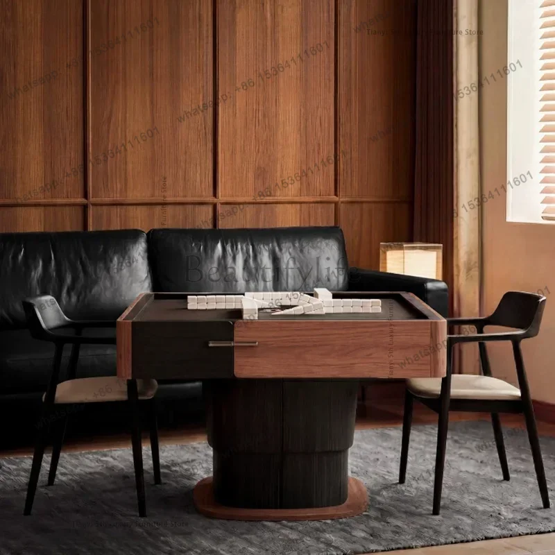 ld Solid Wood Mahjong Table Nordic High End Lifting   Mahjong Machine Automatic Shuffling Dining Table Home Furniture