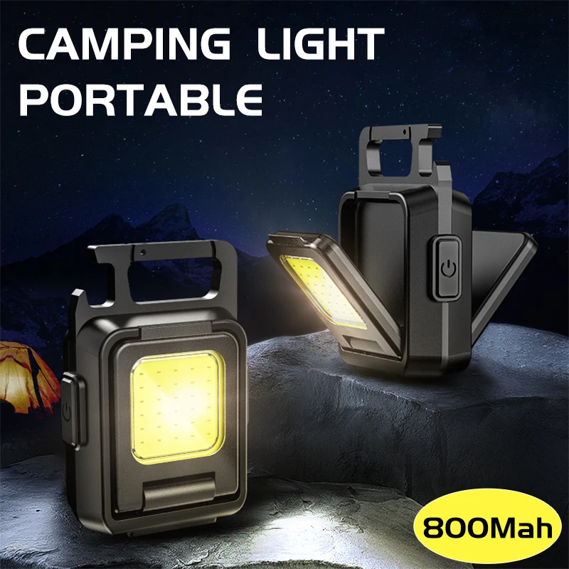 Luz de trabajo portátil para acampar, lámpara de doble cara, linterna Led impermeable de alta potencia para pesca al aire libre y senderismo