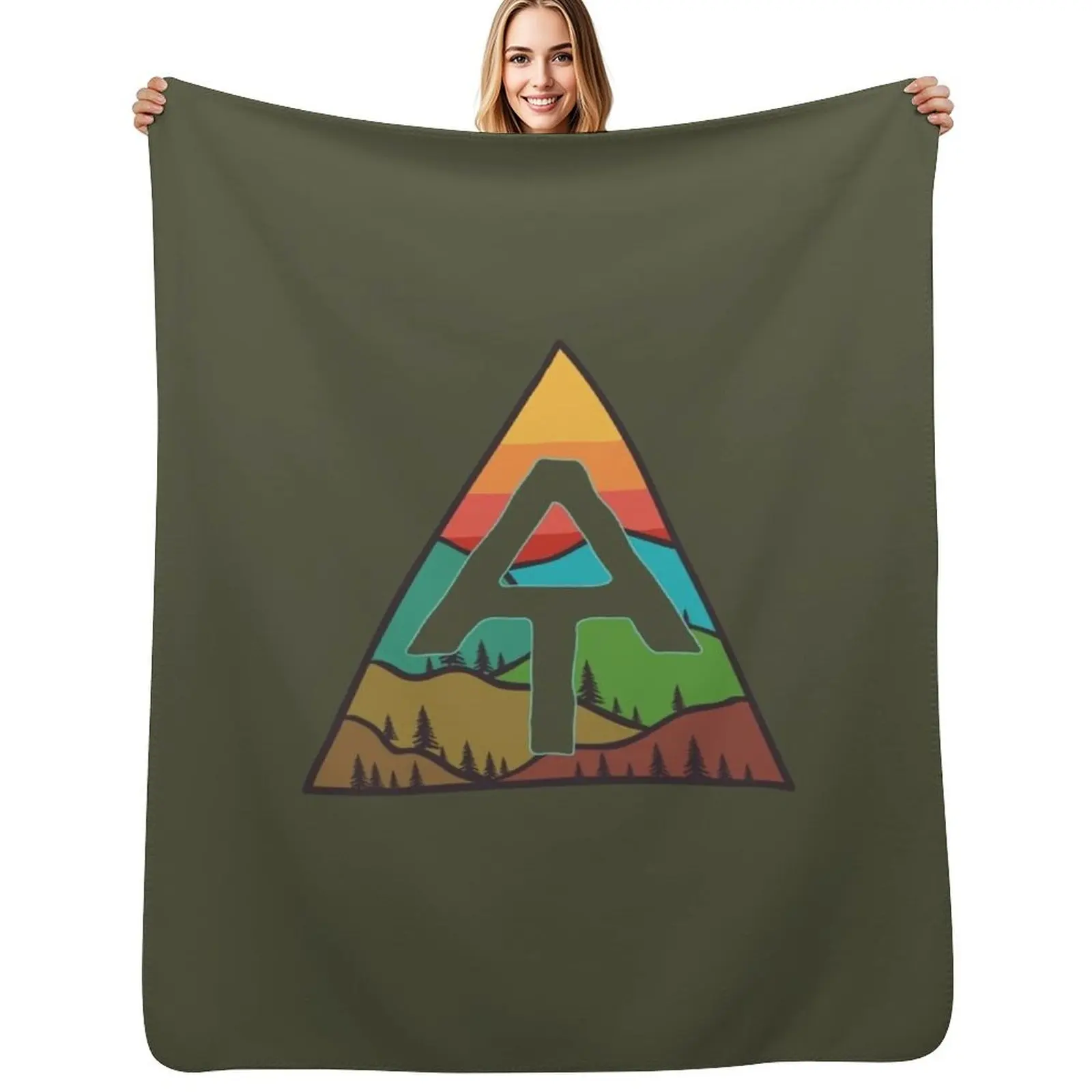 Appalachian Trail Vintage Mountains With Sunset Art Throw Blanket Decorative Throw For Decorative Sofa for sofa Retros Blankets