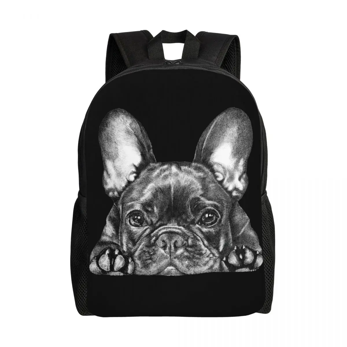 

Custom Frenchie Dog French Bulldog Laptop Backpack Men Women Basic Bookbag for School College Students Bag